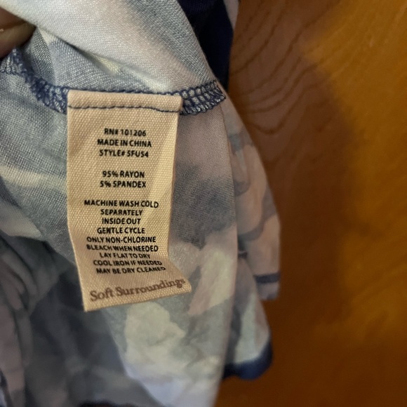 Soft Surroundings floral Shapely Anywhere Faux Wrap midi dress 1X - Picture 7 of 8